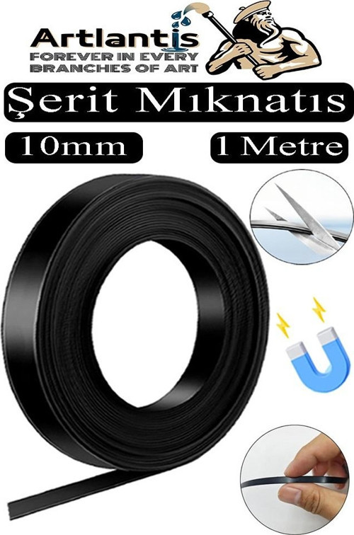 Şerit Mıknatıs Magnet 1 Metre 1 Adet 1 cm 1 Metre Esnek Kaliteli Metal Yüzeye Yapışan Manyetik Mıknatıs Fotoğraf Resim
