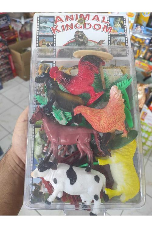 19 Pcs Çiftlik Hayvanları Figür Oyuncaklar Hayvan Seti İnek At Tavuk Köpek Hayvan Seti