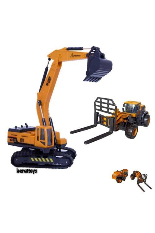 İkili İş Makinaları Kepçe Ve Forklift Kırılmaz İş Araçları Ekskavatör İş Araçları 2 Li Set