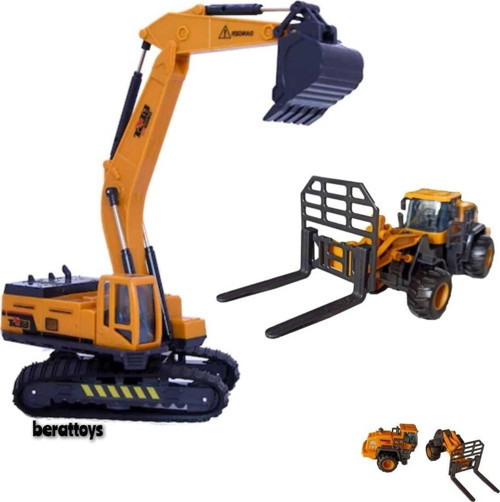 İkili İş Makinaları Kepçe Ve Forklift Kırılmaz İş Araçları Ekskavatör İş Araçları 2 Li Set