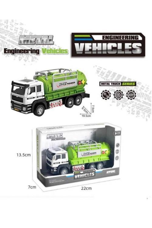 20 Cm Metal Tanker İş Makinası Oyuncak Kamyon Metal İş Araçları