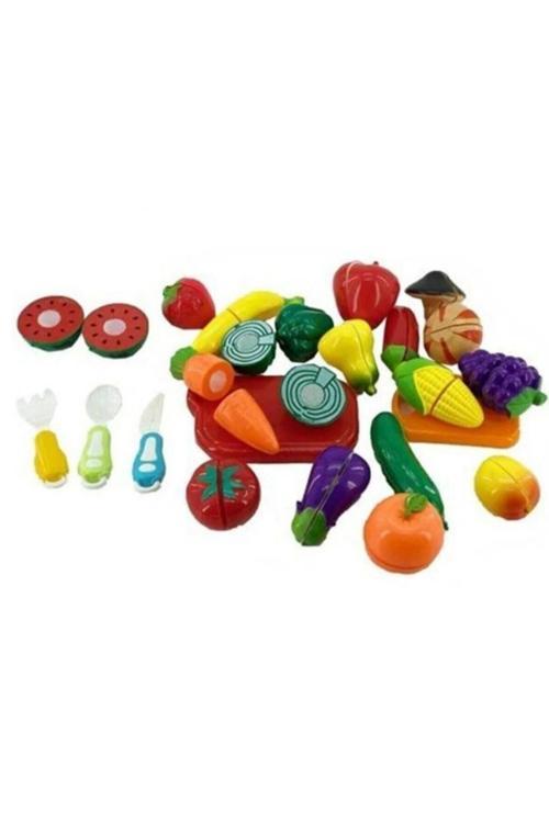 40 Pcs Kesilebilen Meyve Sebze Oyuncak Meyve Kesilen Meyve Evcilik Oyuncakları Mutfak Set
