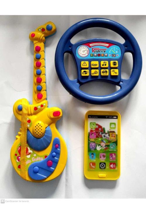 Üçü Birarada Türçe Müzikli Gitar Dokunmtk Türkçe Müzikli Telefon Türkce Sesli Direksiyon