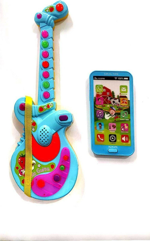 Iki Ürün Bir Arada Türçe Müzikli Gitar Ve Dokunmatik Türkçe Müzikli Ilk Telefonum