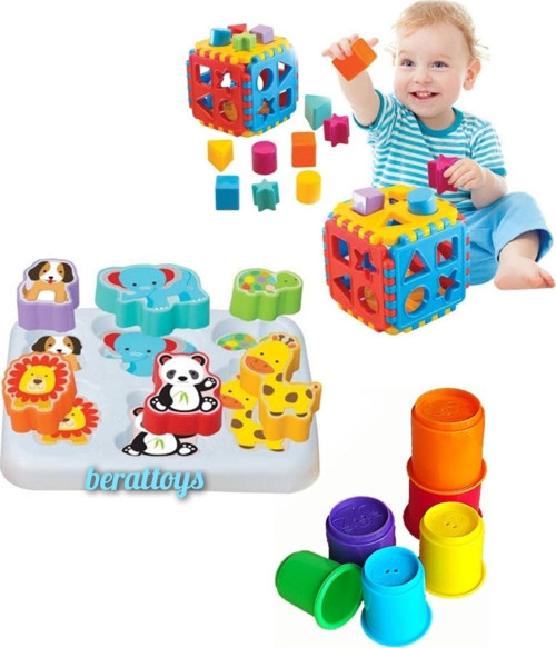 Sevimli Hayvanlar Bultak Bul Tak Puzzle Kule Oyunu Eğitici Zeka Geliştirici Eğitici Set