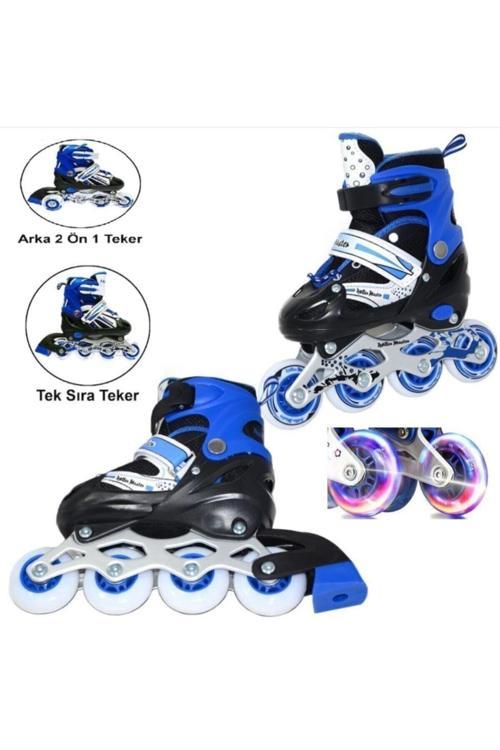 Işıklı Paten Alıştırmalı Silikon Teker Metal Gövdeli Ve Ayarlanabilir Numaralı38/43