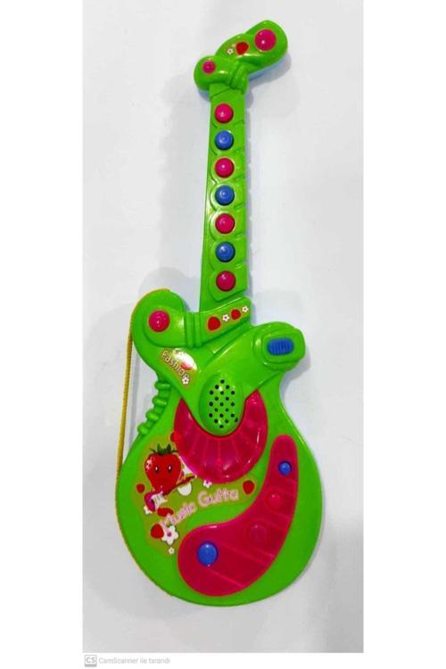 Pilli Işıklı Türkçe Müzikli Gitar 4 Farklı Müzik Ve Notalar 35 Cm