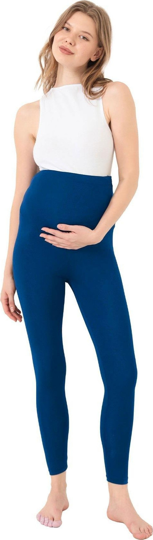 Lacivert Esnek Yüksek Bel Hamile Tayt