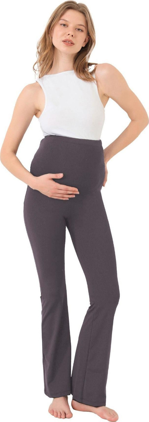 Füme Yüksek Bel Hamile İspanyol Paça Kadın Tayt