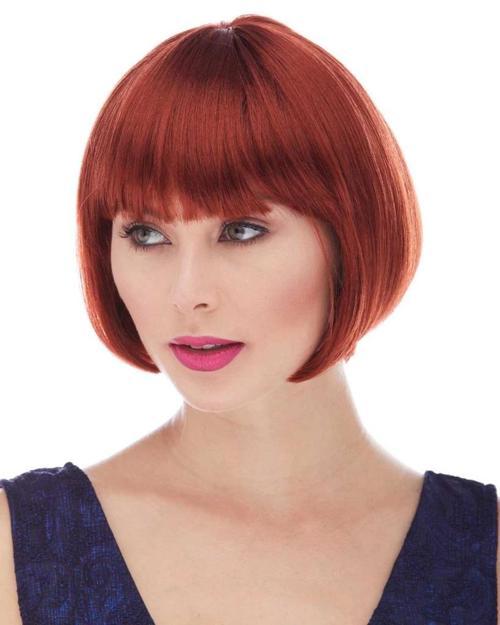 BFS   Kızıl Renk Düz Kesim Astarlı Küt Parti Peruğu