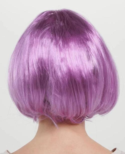 BFS   Rose Pembe Renk Düz Kesim Küt Parti Peruğu Kısa Takma Saç