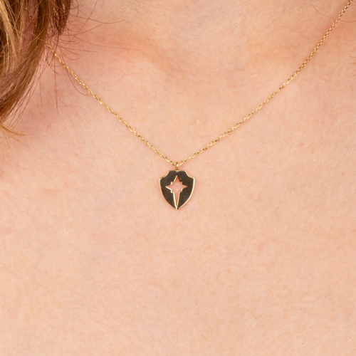 Altın Kolye - Kalkan Model Kutup Yıldızı 14 Ayar Altın Kolye