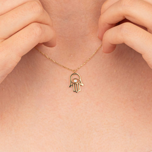 Altın Kolye - Fatma Ana Eli 14 Ayar Altın Kolye