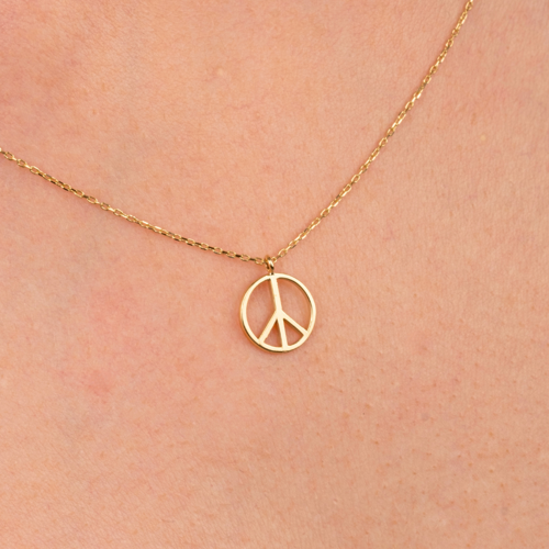 Altın Kolye - Barış Sembolü 14 Ayar Altın Kolye