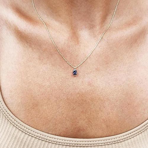 Altın Kolye - 0,50CT Mistik Topaz Spor Stil 14 Ayar Altın Kolye-Doğal Taş Mistik Topaz Altın Kolye