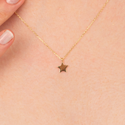 Altın Kolye - Minimal Yıldız 14 Ayar Altın Kolye