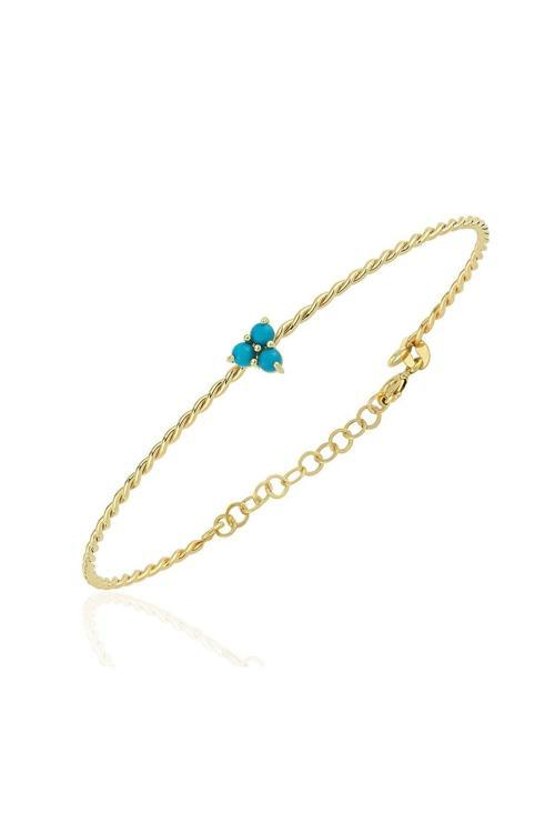 Altın Bilezik - Mini Firuzeli Burgu 14 Ayar Altın Bilezik