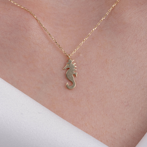 Altın Kolye - Deniz Atı 14 Ayar Altın Kolye