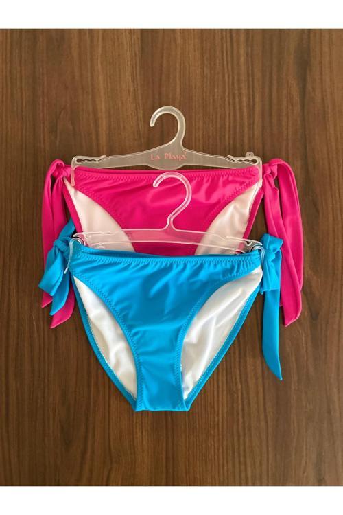 2 Renk 1 Paket Pembe-açık Mavi Kalın Ip Bağcıklı Bikini Altı