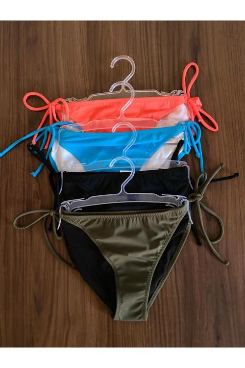 4 Renk 1 Paket Haki-siyah-açıkmavi-nar Çiçeği Ince Ip Bağcıklı Bikini Altı