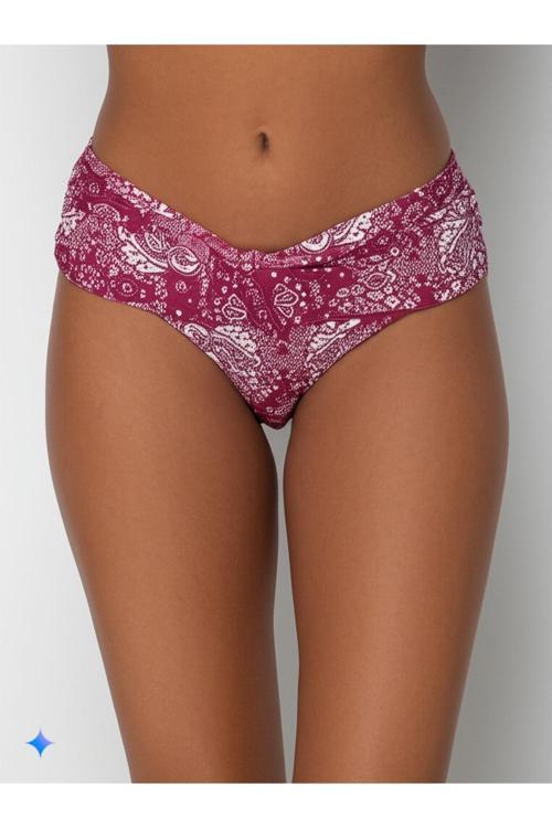 Kırmı Büküm Kalın Kenarlı Bikini Altı