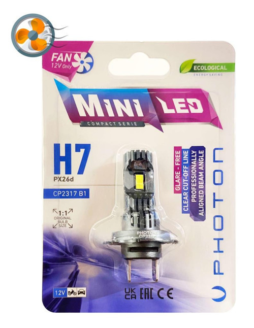 FIAT Doblo 2011-2015 ile uyumlu Photon Mini Fanlı H7 Kısa LED Far 16000 lumens