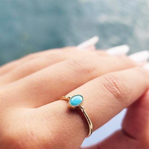 0.35 Karat Firuze Taşlı Güverseli Tektaş 925 Ayar Gümüş Yüzük