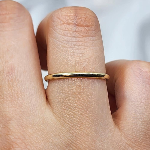 925 Ayar Klasik İçi Dolu 1.5 Mm Sarı Gümüş Alyans