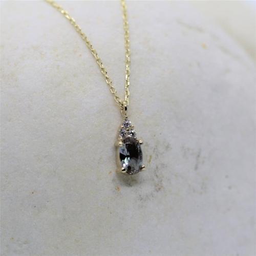 Gümüş Kolye - 0.60 CT Zultanit 0.10 CT Pırlanta(Sıignity)Taşlı Modern Tasarım Kolye- Hediyelik Kolye