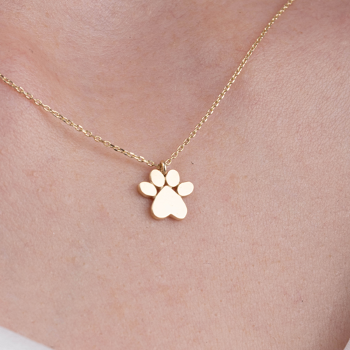 Gümüş Kolye - 925 Ayar Gümüş Kişiye Özel İsim Yazılabilir Pati Kolye 