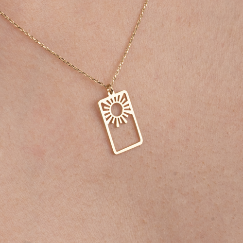 Gümüş Kolye - Güneş 925 Ayar Gümüş Kolye