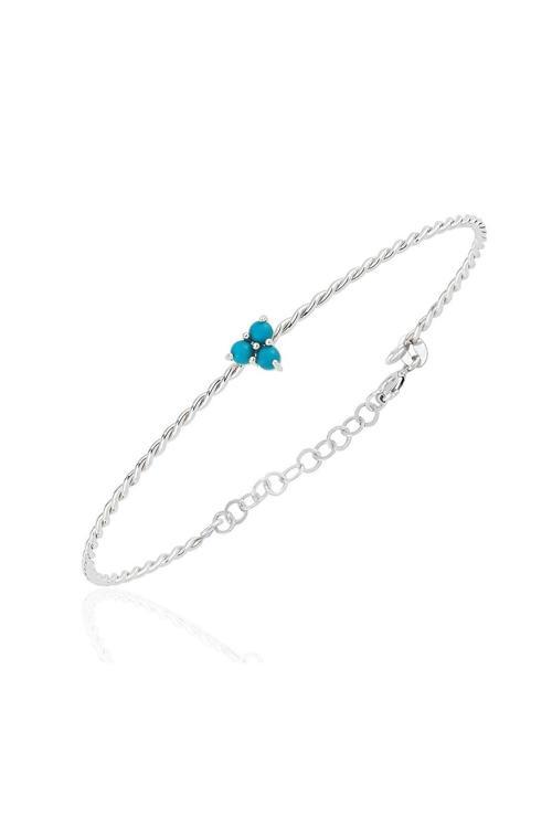 Gümüş Bilezik - Mini Firuzeli Burgu 925 Ayar Gümüş Bilezik