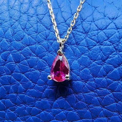 Gümüş Kolye - 0.25 Karat Ruby Pırlanta Montürü Nano Has Taşlı Hediye 925 Ayar Gümüş Kolye