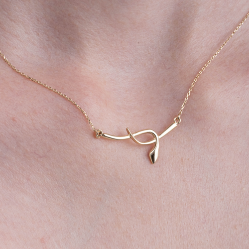 Gümüş Kolye - Yılan Desenli 925 Ayar Gümüş Kolye