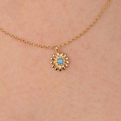 Gümüş Kolye - Firuze Taşlı Tasarım 925 Ayar Gümüş Kolye