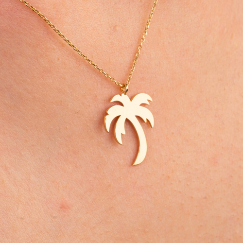Gümüş Kolye - Palmiye Ağacı 925 Ayar Gümüş Kolye