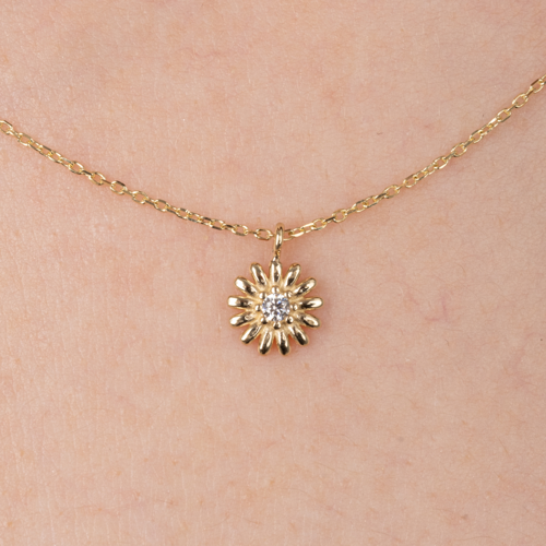 Gümüş Kolye - Zirkon Taşlı Tasarım 925 Ayar Gümüş Kolye