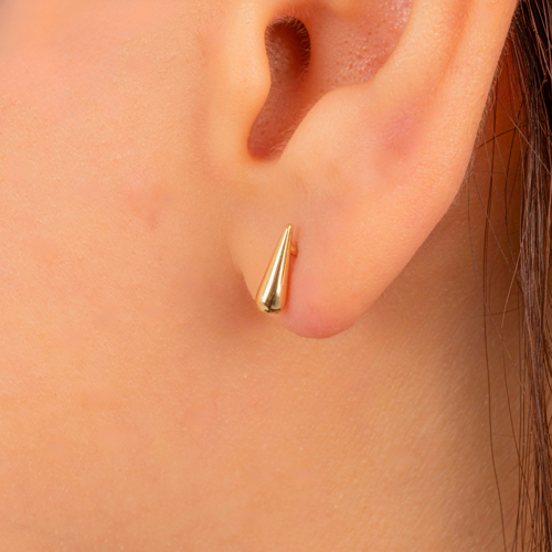 Gümüş Küpe - 925 Ayar Gümüş Minimal Su Damlası Küpe