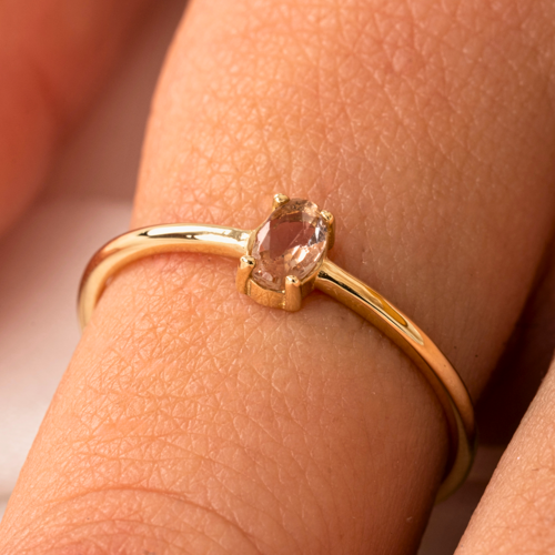 Gümüş Yüzük - 0.30 Karat Zultanit Oval Taşlı 925 Ayar Gümüş Yüzük