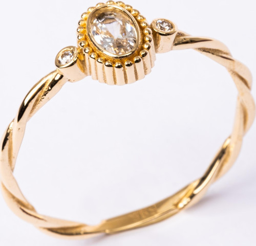 Gümüş Yüzük - 0.50 Karat Swarovski Taşlı Modern Tasarım 925 Ayar Gümüş Evlilik Teklifi Yüzüğü