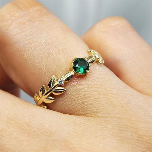 Gümüş Yüzük - Başak Tasarım Yeşim Taşı (Zümrüt Yeşili) Taşlı Tek Taş 925 Ayar Gümüş Yüzük