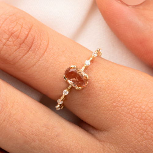 Gümüş Yüzük - Mini Zultanit İhtişamı Kadın 925 Ayar Gümüş Evlilik Teklifi Yüzüğü