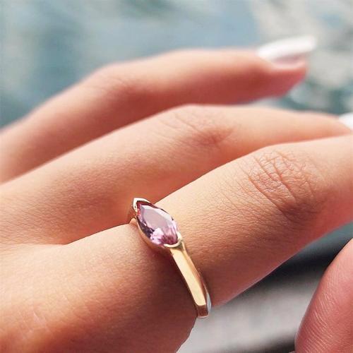 Gümüş Yüzük - Sadakat Yemini Zultanit Taşlı Evlilik Teklifi Yüzüğü 925 Ayar Gümüş Mekik Yüzük