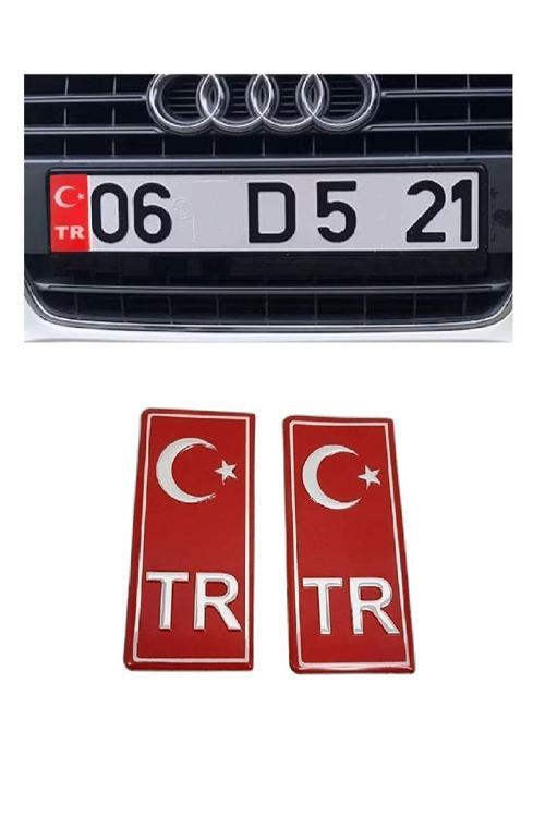 Araç Plaka Arması Kırmızı Plaka Araç Sticker Tr