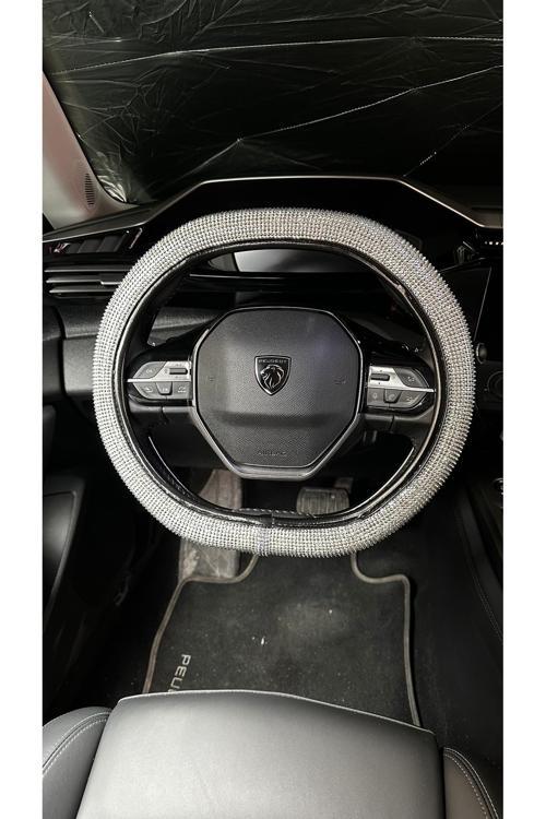 Gümüş Taşlı Direksiyon Kılıfı Peugeot Direksiyonlarına Özel Tasarım