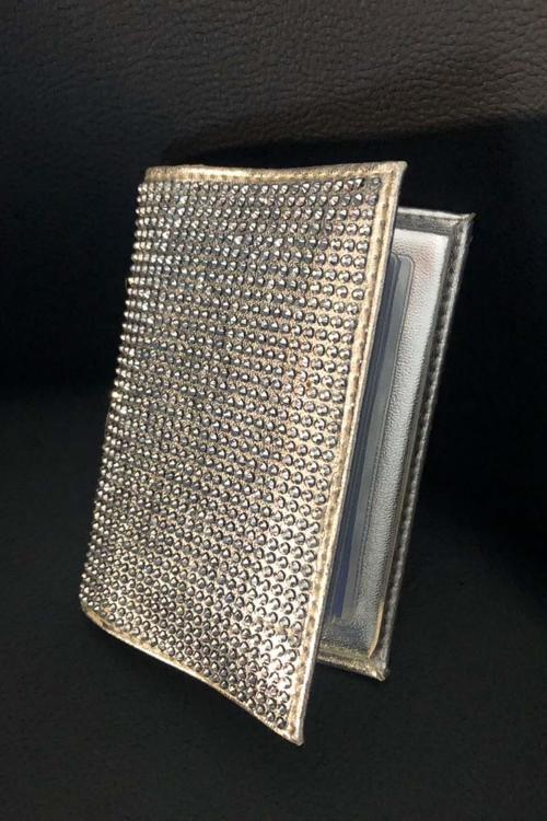 Taşlı Ruhsat Kılıfı Parlak Kristal Ruhsat Kabı