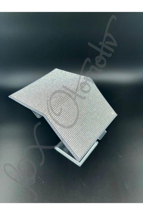 Taşlı Gümüş Ruhsat Kabı Gri Zeminli