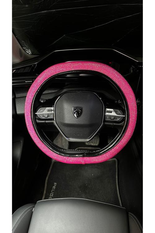 Pembe Taşlı Direksiyon Kılıfı Peugeot Direksiyonlarına Özel Tasarım