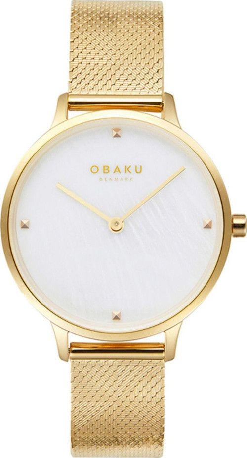 V295LXGWHG Quartz Çelik Hasır Altın Rengi Beyaz Kadran 34 mm Kadın Kol Saati