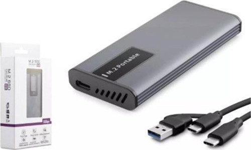 Hadron Hdx1780 Ssd Kutu Type-C3.1 + Usb3.0 Nvme + Ngff M2 Alüminyum + Plastik Chip Rtl9210B Rgb Gri